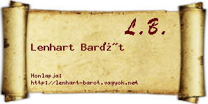 Lenhart Barót névjegykártya